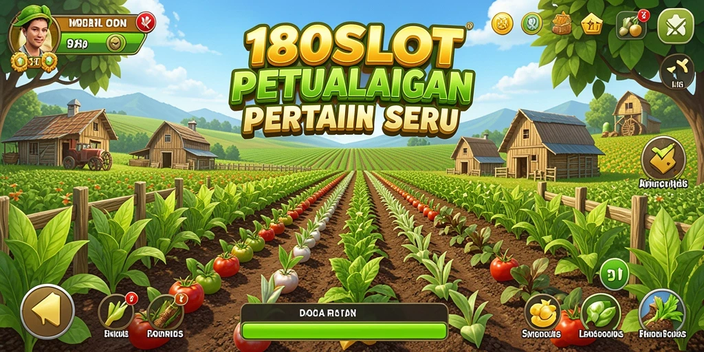 Tampilan gameplay 180SLOT dengan aktivitas pertanian yang menarik.