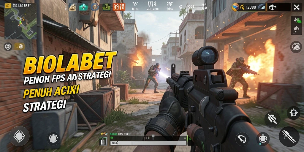 Tangkapan layar gameplay <strong>BIOLABET</strong> dengan aksi tembak-menembak yang intens.