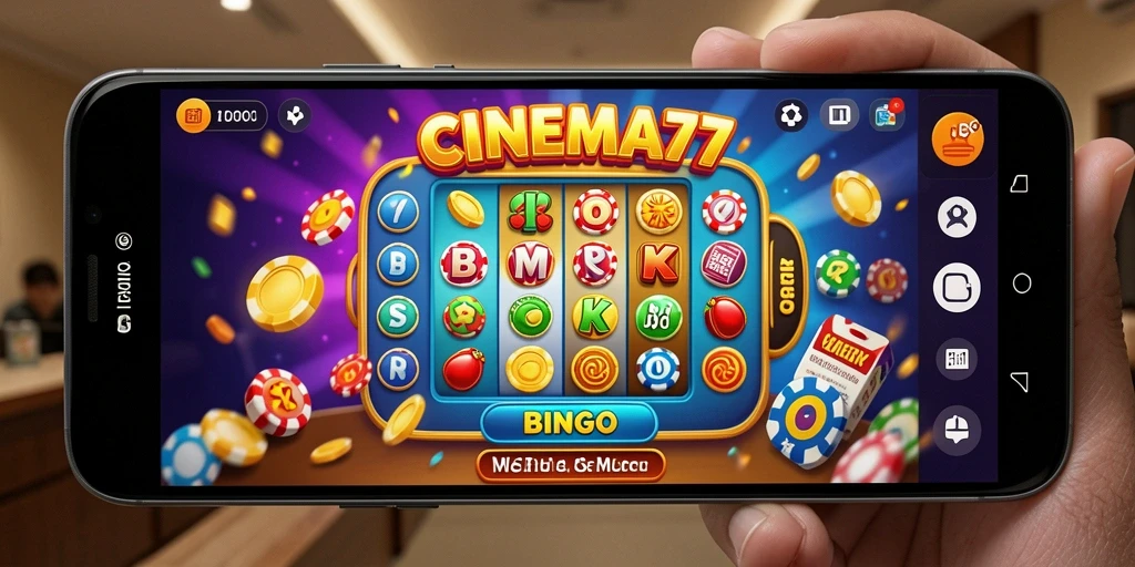 Tampilan gameplay seru dalam aplikasi Bingo CINEMA77.