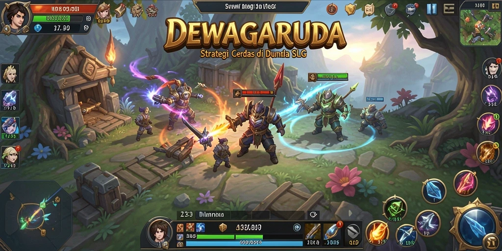 Tampilan gameplay DEWAGARUDA yang mengasyikkan dan penuh strategi.