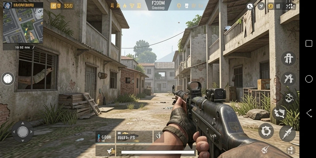 Tampilan gameplay menegangkan dari F200M saat pertarungan.