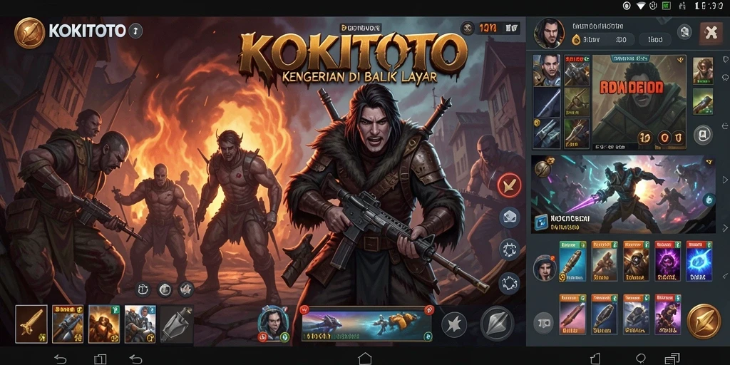 Screenshot gameplay KOKITOTO yang penuh ketegangan dan kengerian.
