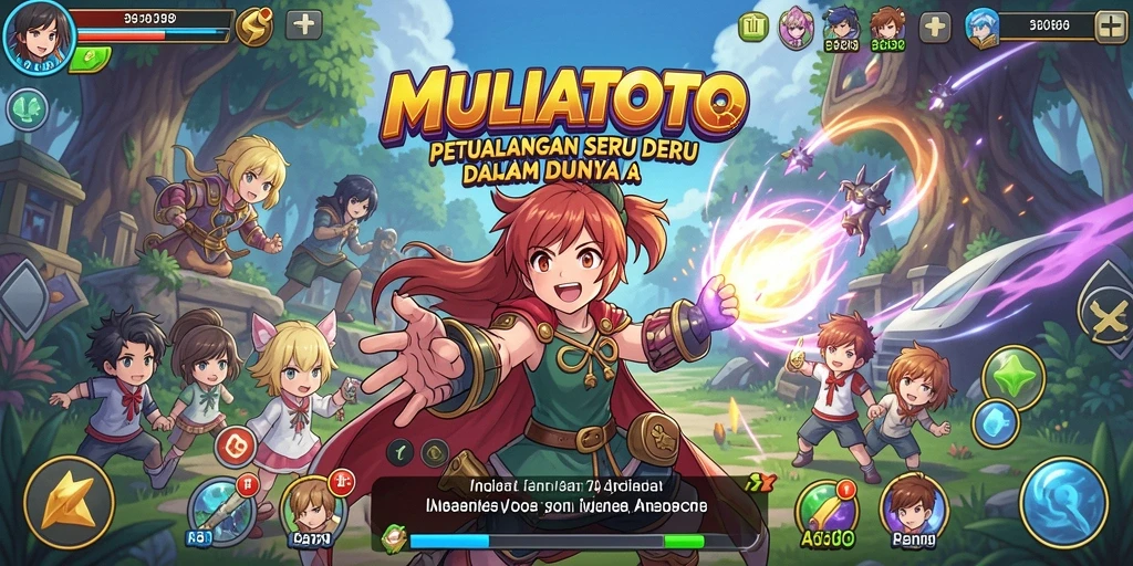 Gameplay MULIATOTO yang penuh warna dan seru dengan karakter anime.