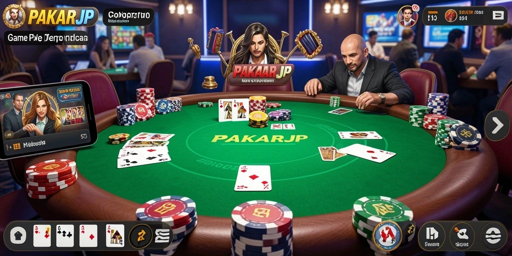 Screenshot PAKARJP menampilkan gameplay poker yang seru dan interaktif.