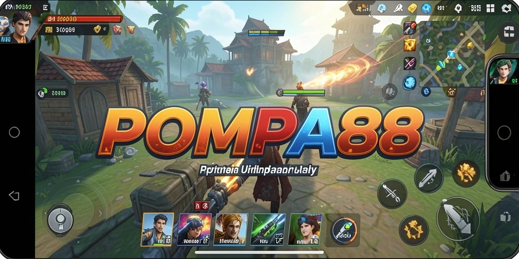 Tampilan antarmuka utama POMPA88 dengan fitur fungsionalitas yang lengkap.
